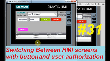 How to change or switch between HMI screens with button and user authorization in WinCC TIA portal