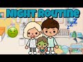 Night Routine With A Sick Toddler🤢 | Toca life world