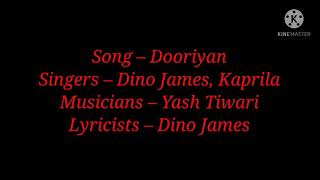 Dooriyan Lyrics (Dino James & Kaprila)