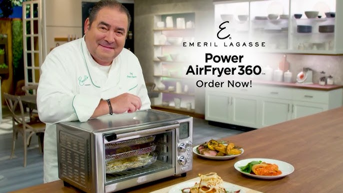 Emeril Lagasse FRENCH DOOR Airfryer 360 review. unbox, burn off