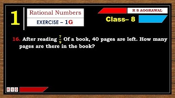 Math Class 8 | Exercise- 1G | Qus. 16 | Rational Numbers | Chapter - 1 | R S AGGARWAL  #mvo