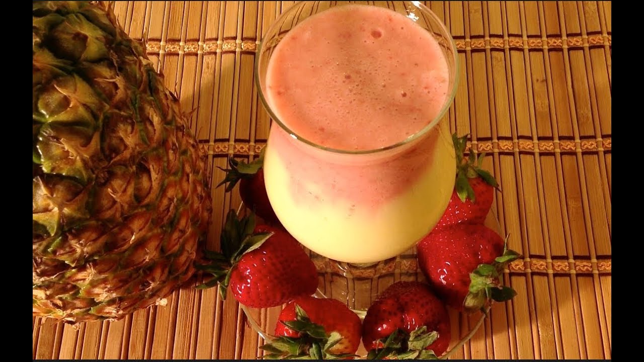 Pineapple Strawberry Smoothie-How To Make A Pineapple Strawberry Yogurt Smoothie-Fruit Smoothie