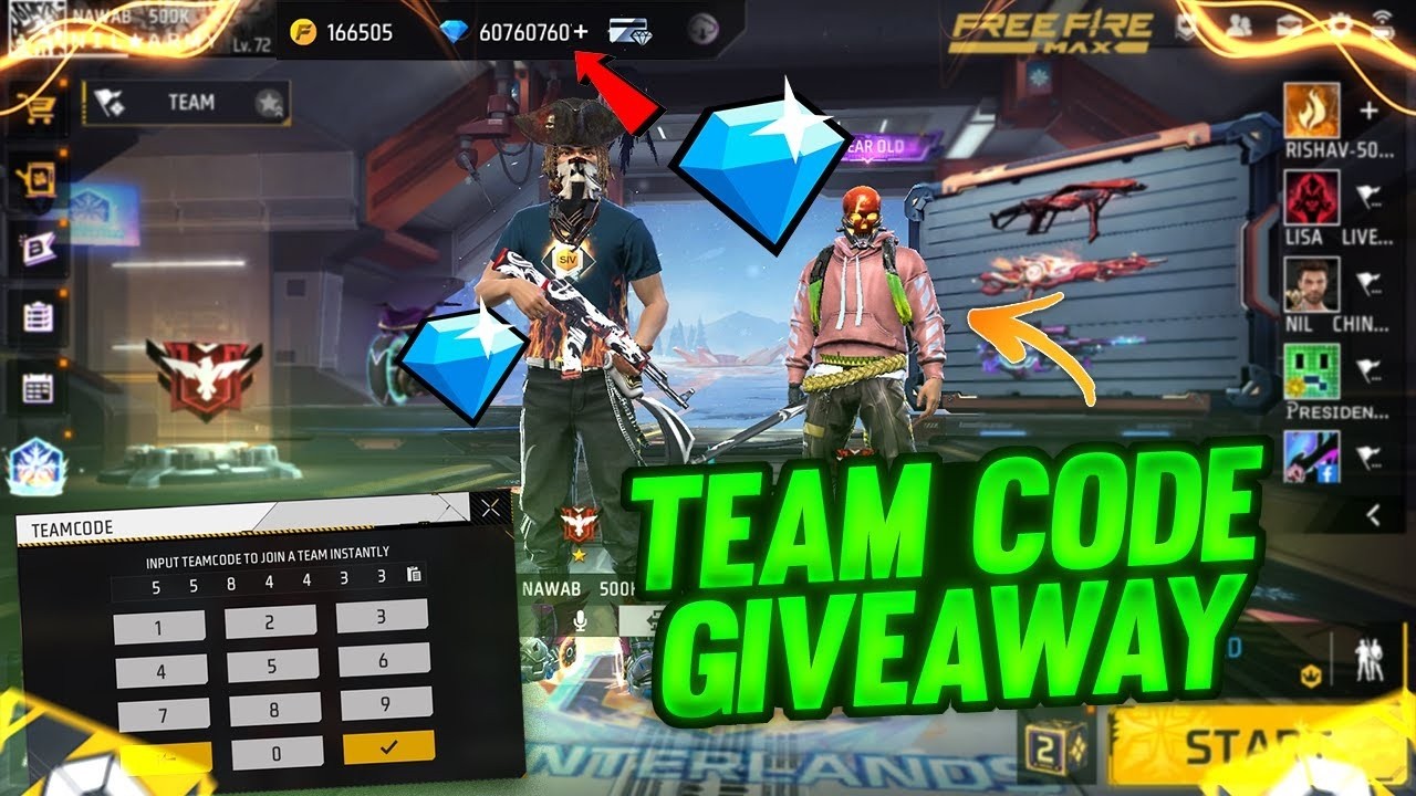 FREE FIRE LIVE CUSTOM ROOM GIVEAWAY | FF LIVE TEAM CODE GIVEAWAY | FF LIVE CUSTOM ROOM GIVEAWAY FF