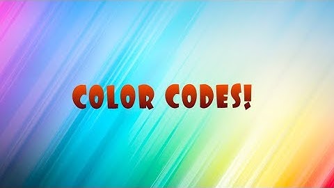 COLOR Codes for WAO and WZO! #2