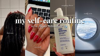 My self-care RESET ROUTINE as a CABIN CREW- body &amp; mind, hair, nails, skincare- shower routine