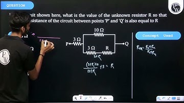 In the circuit shown here, what is the value of the unknown resistor \(R\) so that the total res....
