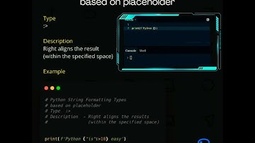 string formatting types based on placeholder | python tutorial | exp 4 #shorts #python #programming