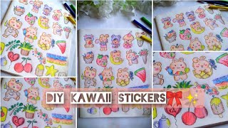 DIY Kawaii Stickers /how to make kawaii sticker at home/Homemade stickers #kawaii #stickers