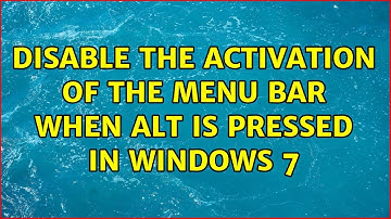 Disable the activation of the menu bar when Alt is pressed in Windows 7 (10 Solutions!!)