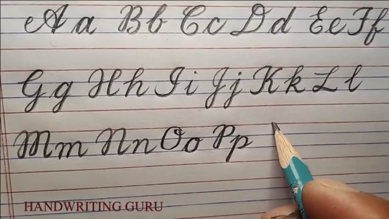 Cursive writing capital and small alphabets from a to z for beginners   Cursive writing with pencil