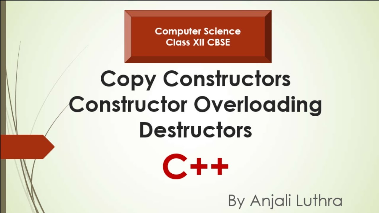 copy constructor assignment operator destructor