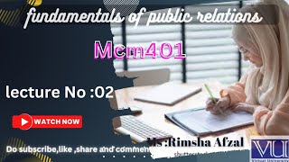 fundamental of public relations ||Mcm401 || lucture No 2 ||#vufastlearners #vu #Mcm401 #masscom