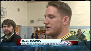 AJ Hawk Visits Kids