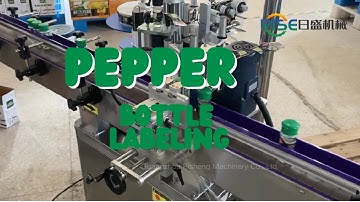 PEPPER BOTTLE LABELING MACHINE | GLASS JAR LABEL APPLICATOR | POSITIONING LABELER