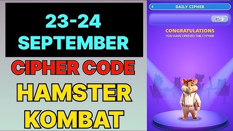 Hamster Kombat Dev Game Daily Cipher 23 September | Hamster Kombat Daily Cipher Code 24 September 