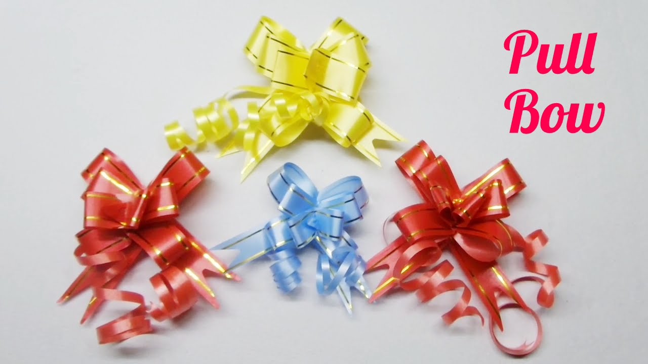 100pcs Glitter Pull Bows Gift Knot Ribbons String Bows for Gift