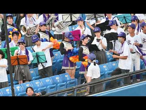 高校野球東東京大会2023年　文京高校チア・ブラスバンド応援３「紅」
