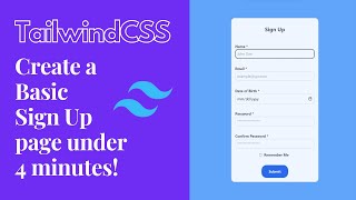 Tailwind CSS for Beginners : Create a Signup page in Under 4 minutes. #tailwindcss #webdesign #code