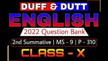 Class 10 English | Duff and Dutt English Question Bank 2022 | Class X English Solution | MS - 9