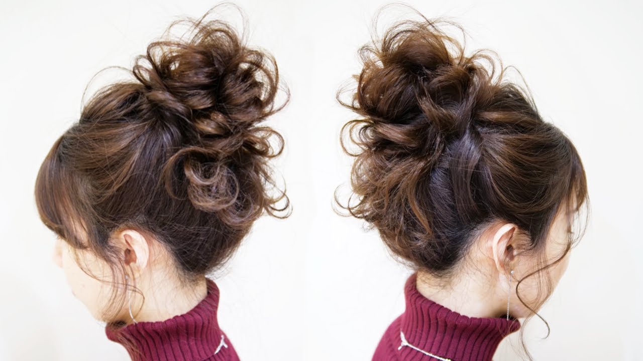 ☆簡単なお団子のヘアアレンジ！初級レベル。三つ編み１本とねじるだけ！【ベース巻きなし】hairdo 头发安排　การจัดเรียงผม 헤어 어레인지