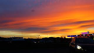 Red clouds after sunset (timelapse)