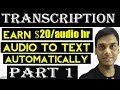 Transcription: Automatically transcribe video to text Part 1 | Youtube | Helping Abhi