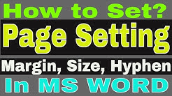 How to set Page setup (Margin, Size, Column, Hyphen) in MS Word - Durasi: 7.20. 