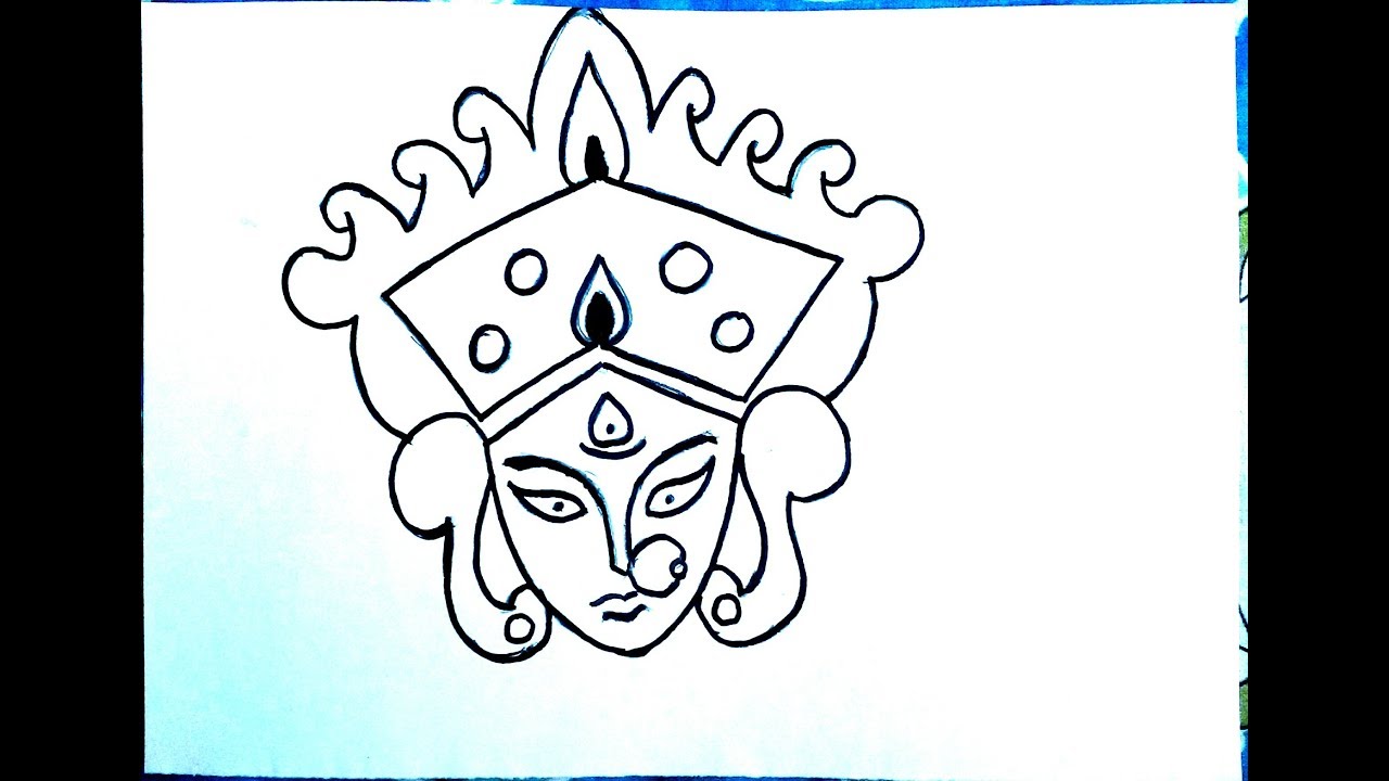 How to draw Durga Mata step by step | Goddess Durga maa face Drawing easily craftstudio