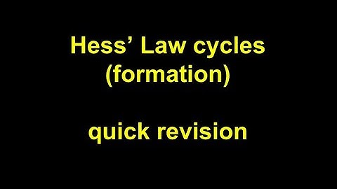 Quick Revision - Hess