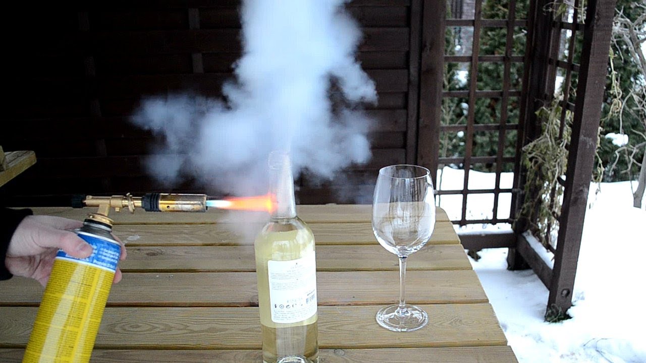 How to open bottle of wine with a torch Cool bottle opener Amazing