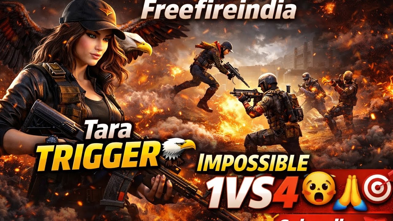 FREE FIRE🔥1V4☠️ TARA TRIGGER 🦅🔥🤯 CS. RANK PUSH 💪