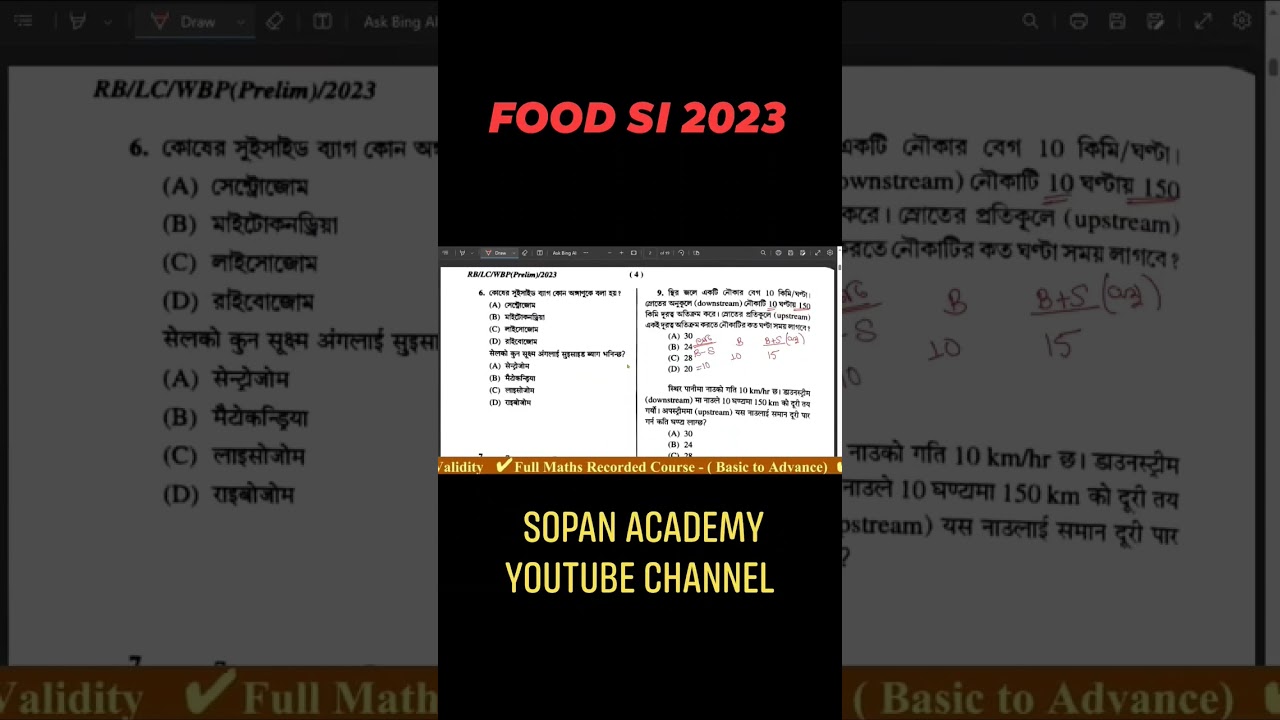 Food Sub Inspector 2023 Food si 2019 question 