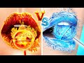 ULTIMATE FIRE vs. WATER CHALLENGE || We Adopted Four Elements! Hot vs. Cold Hacks by 123 GO! SCHOOL