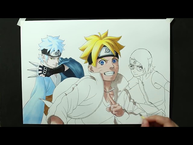 Como desenhar o Boruto / Sarada Uchiha / Mitsuki