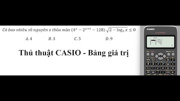 Thủ thuật CASIO: Có bao nhiêu số nguyên x thỏa mãn (4^x-2^(x+3)-128)  √(2-log_3⁡x )≤0
