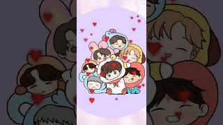 BTS cartoon photo shoot so cute bts 💜🖤🍾🤩😁💞💝💜