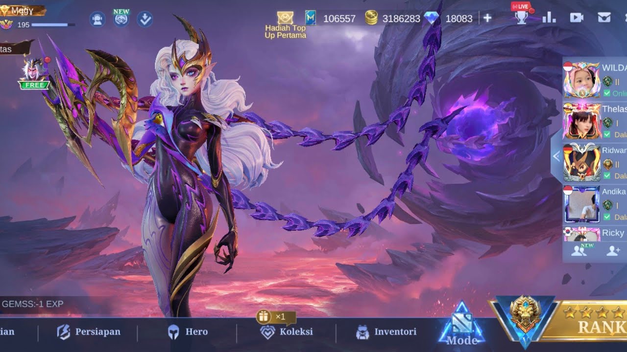 Awal Season langsung push rank pake hero baru Obsidia nggak sih?? 