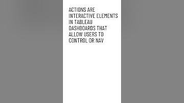 What are Tableau Actions? I #shorts