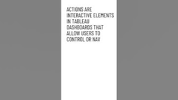 What are Tableau Actions? I #shorts