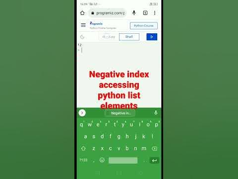 Negative index accessing python list elements - YouTube