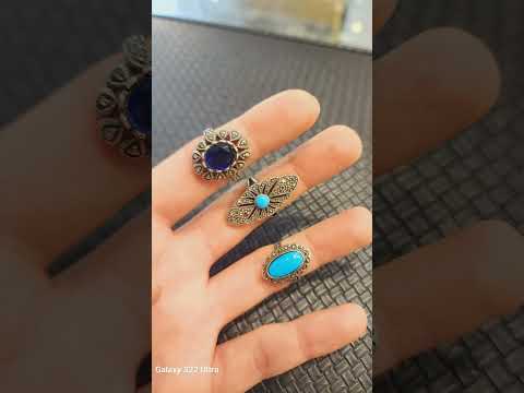 كولكشن خواتم فضة تركي عيار ٩٢٥ فضه  925  فضه فضة فضة عيار 925