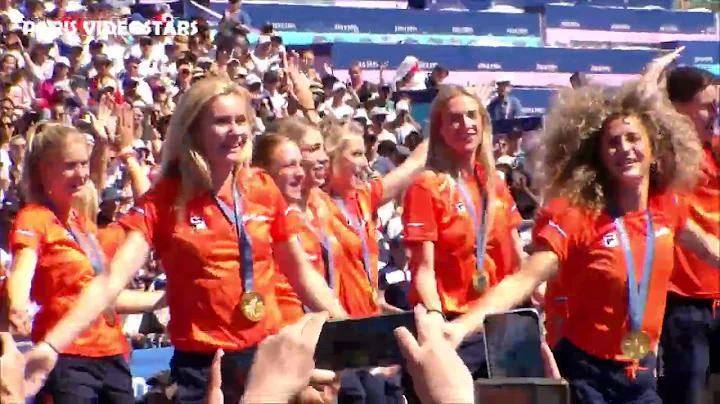 The Team Nederland women's Hockey celebrates a gold Olympics medal @ Paris 10 august 2024