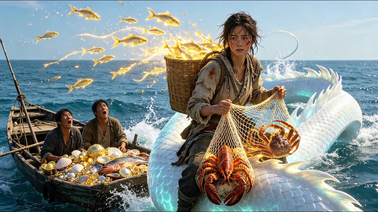 Cua cá nhặt thoải mái, kho báu biển nhặt mỏi tay! Cô gái được rồng chọn, mắt rồng thấy biển, giàu!
