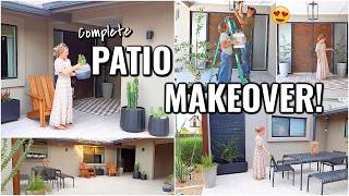 COMPLETE PATIO MAKEOVER!!😍 OUTDOOR DECORATING & PROJECT IDEAS | PATIO PROJECT Part 3