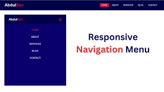 Responsive Navigation Menu Using HTML and CSS Tutorial | Free Source Code