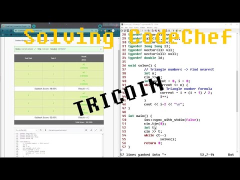 Solving CodeChef: Coins and Triangle (TRICOIN) - Competitive Programming