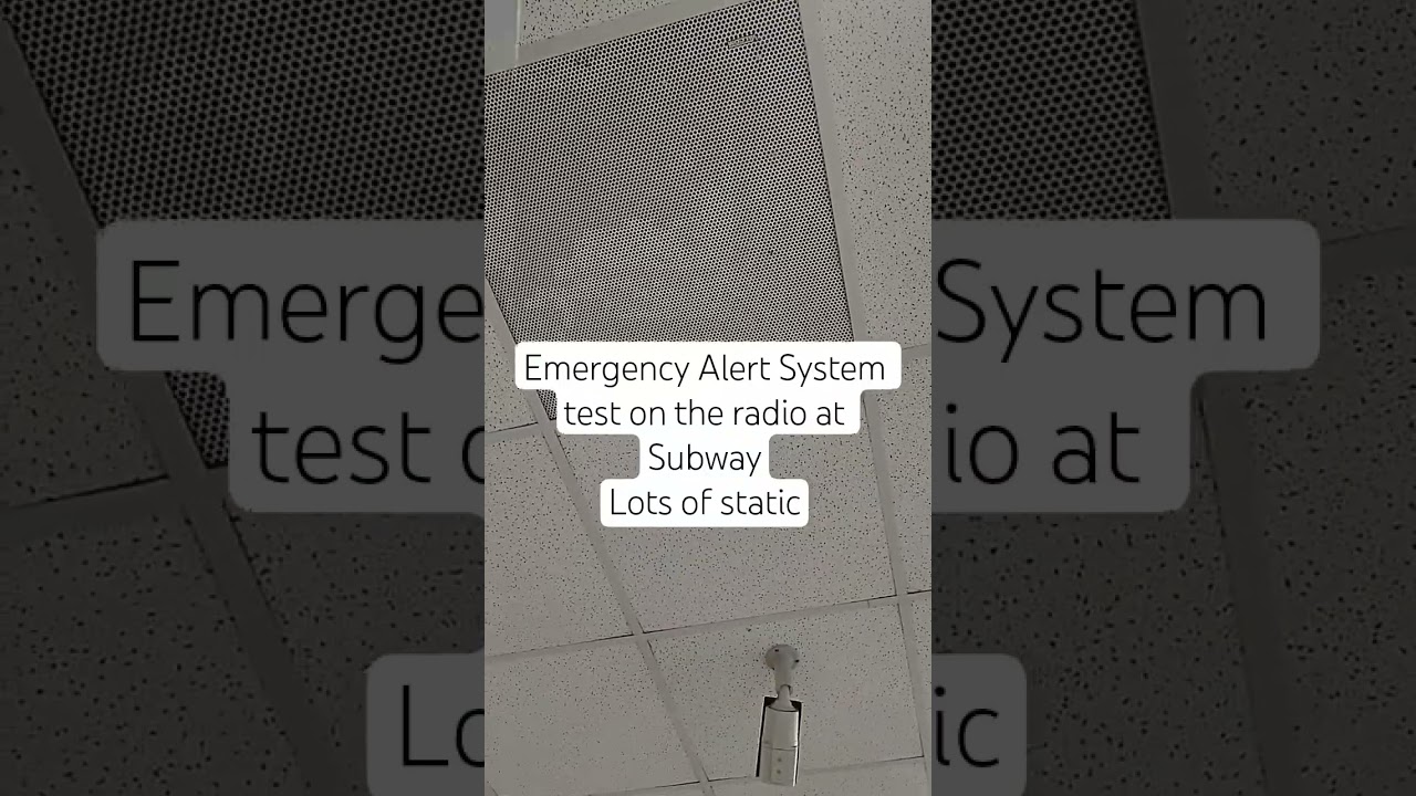 Emergency alert system test on the radio at Subway. Lots of static. God bless and enjoy.