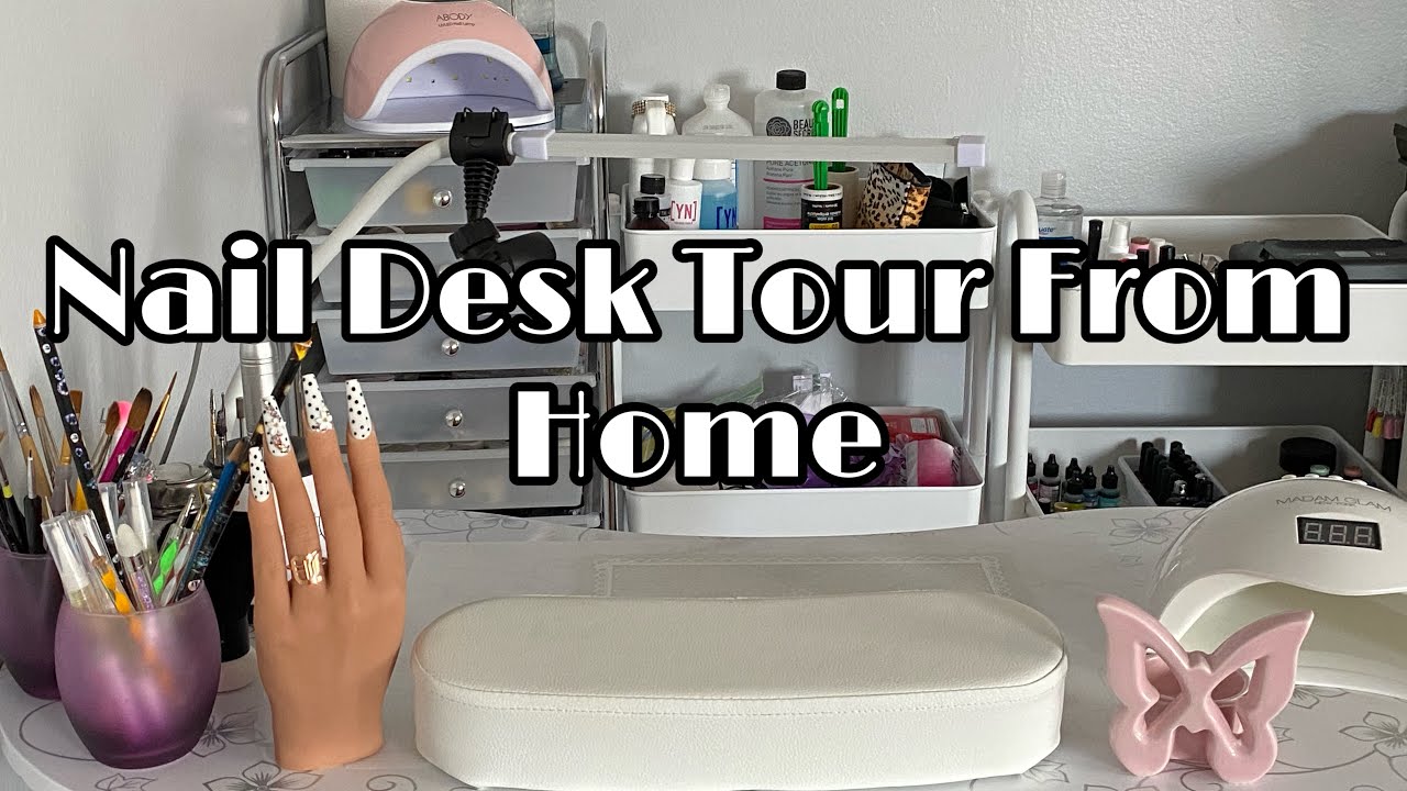 Nail Desk Tour From Home How I Store My Nail Supplies Nail Desk