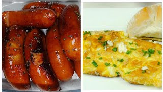 Easy Delicious BREAKFAST -FLUFFY EGGS/OMELETTE, TASTY SAUSAGES!