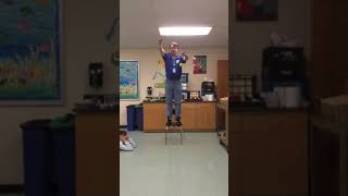 Dropping a Slinky and Tennis Ball-Middle Slinky With A Tennis Ball Vpython